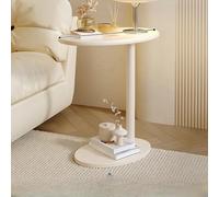 Moderna mesa de café blanca con almacenamiento abierto para sala de estar, dormitorio, fácil instalación y diseño compacto para balcón y decoración del hogar