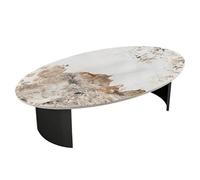 Moderna mesa de café ovalada, mesa de té de roca colorida para sala de estar, pequeñas, bares, tamaño Lar para decoración del hogar, entretenimiento y acento de piel