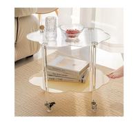 Moderna Mesa de centro con forma de nube, carrito de almacenamiento de doble capa, mesa auxiliar de acrílico simple y movible, mesa de centro pequeña con ondas de agua for sala de estar Muebles de sal