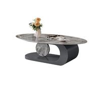 Moderna mesa de centro con tablero de roca y base de metal, elegante mesa central para sala de estar para un mejor almacenamiento y elegancia