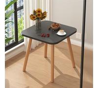 Moderna mesa de centro cuadrada pequeña, mesa auxiliar de madera blanca para sala de estar y dormitorio, diseño minimalista compacto para espacios pequeños (19.7 x 19.7 x 11.8 pulgadas)
