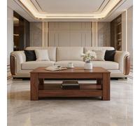 Moderna mesa de centro de dos niveles: estructura de tablero de fibra de densidad media, adecuada como mesa de centro para salón, mesita de noche u oficina