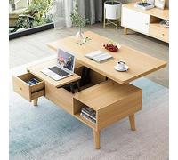 Moderna mesa de centro elevable con almacenamiento oculto que se convierte en mesa de comedor, mesa central multifunción para sala de estar, mesas auxiliares con acabado de madera para recepción, 3 en