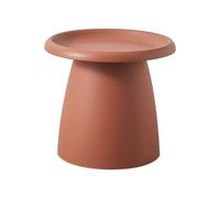 Moderna mesa de centro redonda de plástico, diseño de hongos nórdicos, mesa auxiliar para balcón, color marrón, 20 pulgadas de largo x 20 pulgadas de ancho x 18 pulgadas de alto