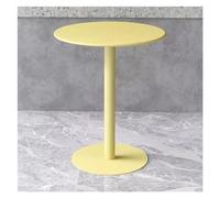 Moderna mesa de comedor de metal de hierro amarillo para espacios pequeños, mesa auxiliar redonda con múltiples usos (mesa de café, mesa de té con leche, mesa de bar, mesa de postre, mesa de
