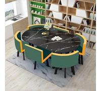 Moderna mesa de comedor para 6 personas, ideal para cocina, sala de reuniones y espacios de negociación, diseño de ahorro de espacio, tinta verde, 2 opciones de color