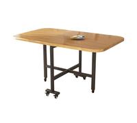 Moderna mesa de comedor plegable con hojas de caída, mesa extensible para cocina, dormitorio, mesa de comedor expandible para 6 y 8 escritorios plegables para espacios pequeños, color madera, 120 x 60