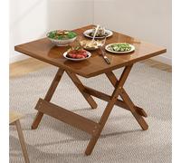 Moderna mesa de comedor plegable de bambú que ahorra espacio, para pequeños cactos, piel de comedor (dimensiones: 80 x 80 x 74 cm)