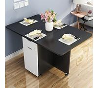 Moderna mesa de comedor plegable de madera con ruedas, escritorio plegable multifuncional para sala de estar, cocina y restaurante, mesa auxiliar simple de 120 x 60 cm