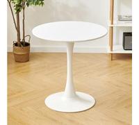 Moderna mesa de comedor redonda de 60/70/80 cm para cocina y patio, base de acero al carbono, elegante mesa de centro para sala de estar, mesa decorativa blanca, diseño que ahorra espacio