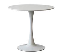 Moderna mesa de comedor redonda de 70 cm, tablero de MDF blanco, mesa pequeña de cocina, diseño de tulipán, ideal para comedor y sala de estar, mesa compacta blanca