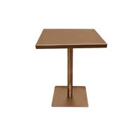 Moderna mesa de comedor redonda de acero inoxidable minimalista para sala de estar, bar, cafetería, restaurante, pub