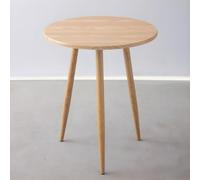 Moderna mesa de comedor redonda para 2 espacios pequeños, mesa decorativa de madera, 80 cm x 80 cm x 72 cm, diseño minimalista elegante, perfecta para apartamentos (acabado natural)