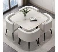 Moderna mesa de comedor redonda para 4 mesas de café pequeñas para sala de estar, mesa de comedor cuadrada para cocina, muebles elegantes para comedor y área de recepción, disponible en elegantes