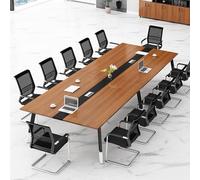 Moderna mesa de conferencias con sillas, mesa de reuniones de oficina, mesa de negociación de negocios para eventos corporativos, 550 x 140 x 75 cm, diseño elegante para espacios profesionales