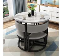 Moderna mesa de conferencias de oficina con mesa de centro de negocios y silla de comedor, juego de 80 cm, pequeña mesa redonda de picnic, muebles de jardín, combinación para cocina de oficina