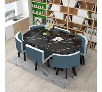Moderna mesa de conferencias de recepción para 6 personas, ideal para cocina o sala de reuniones, mesa de negociación que ahorra espacio, color azul tinta