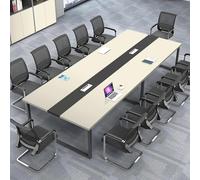 Moderna mesa de conferencias, escritorio grande para reuniones de oficina con superficie resistente a los arañazos, marco de metal, varios tamaños y colores, ideal para salas de juntas, salas de