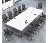 Moderna mesa de conferencias grande, escritorio de oficina duradero resistente a los arañazos con marco de metal, varios tamaños y colores para sala de juntas, sala de entrenamiento, colaboración
