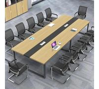 Moderna mesa de conferencias grande, resistente a los arañazos, con patas de metal, perfecta para salas de juntas, salas de entrenamiento y espacios de colaboración, muebles elegantes y de espacio de