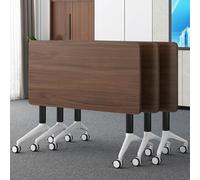 Moderna mesa de conferencias plegable con ruedas para reuniones de oficina, 140 x 40 x 75 cm, portátil, ahorro de espacio, altura ajustable, fácil de mover, diseño profesional