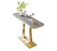 Moderna mesa de entrada estrecha con losa de roca dorada para pasillo pequeño o sala de estar, mesa de sofá de 31.5 pulgadas de largo, elegante mueble de vestíbulo, diseño contemporáneo