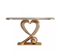 Moderna Mesa de Entrada Forma Creativa en Forma de Corazón Mesa Consola Losa de Roca de 12mm de Espesor para Pasillo Vestíbulo Sala de Estar(100 * 40 * 85cm)