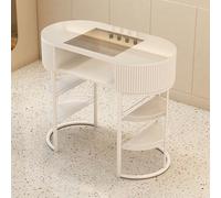 Moderna mesa de madera para uñas con cajones y almacenamiento para profesionales de belleza y salones domésticos