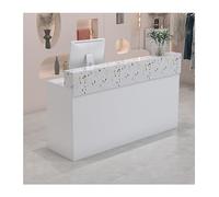 Moderna mesa de mostrador con cajón con cerradura para recepción, salón, vestíbulo, elegante mesa recepcionista (altura: 100 cm)
