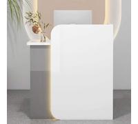 Moderna mesa de mostrador de recepción, soporte de caja para venta al por menor, gabinete de computadora, escritorio de salida con cajón con cerradura, pequeño escritorio de recepcionista para