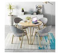 Moderna mesa de negociación para recepción, balcón, sala de estar, comedor, mesa combinada y cuatro sillas, mesa redonda de ocio, oficina, salón, cafetería, pastelería (gris claro)