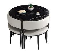 Moderna mesa de reunión de cocina, muebles para comedor, mesa de comedor cuadrada/redonda, juego para 4, mesa de comedor moderna de 5 piezas con 4 sillas para comedor, espacios pequeños, mesa de
