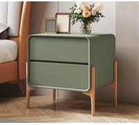 Moderna mesa de té gris y mesita de noche de madera con cajones, elegante mesa auxiliar para sala de estar y dormitorio, diseño que ahorra espacio (19.7 x 15.7 x 19.7 pulgadas)