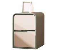 Moderna mesa lateral estrecha pequeña de madera maciza en estilo crema en la mesita de noche con 2 cajones de almacenamiento, mesa de final para dormitorio, impresionante aprendiz