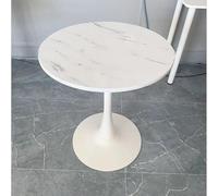 Moderna mesa redonda de 60 cm, diseño de tulipán de mármol blanco, elegante mesa de comedor y centro para cocina pequeña o sala de estar, mueble compacto de pedestal para espacios modernos