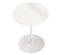 Moderna mesa redonda de bar con parte superior de metal para mesas auxiliares de sofá del hogar, color blanco