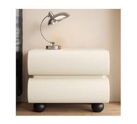 Moderna mesita de noche con 2 cajones, elegante mesa auxiliar para dormitorio y sala de estar, diseño que ahorra espacio, solución de almacenamiento versátil para espacios pequeños