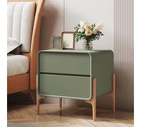 Moderna mesita de noche con 2 cajones, elegante mesita de noche verde con patas altas, estable y perfecta para muebles de dormitorio (tamaño: 50 x 40 x 50 cm)