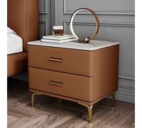 Moderna mesita de noche con parte superior de mármol y cajón de almacenamiento, elegante mesa de café para sala de estar y decoración del hogar