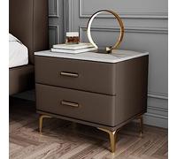 Moderna mesita de noche con parte superior de mármol y cajón de almacenamiento, elegante mesa de café para sala de estar y decoración del hogar