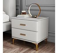 Moderna mesita de noche con parte superior de mármol y cajón de almacenamiento, elegante mesa de café para sala de estar y decoración del hogar