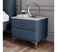 Moderna mesita de noche con parte superior de mármol y cajón de almacenamiento, elegante mesa de café para sala de estar y decoración del hogar