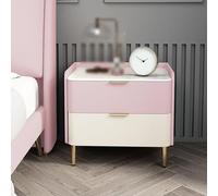 Moderna mesita de noche de 2 cajones con patas cónicas, mesa de centro que ahorra espacio para dormitorio y sala de estar, elegante solución de almacenamiento compacta, muebles elegantes para espacios