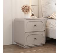 Moderna mesita de noche de madera maciza con 2 cajones, mesita de noche lacada para dormitorio y sala de estar, armario de almacenamiento, no requiere montaje (18 x 16 x 20 pulgadas, gris)