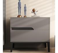 Moderna mesita de noche de madera maciza con asa de cajón de cuero, multicolor, gran capacidad, perfecta para sala de estar, dormitorio y más