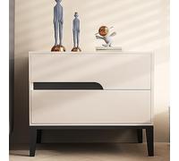 Moderna mesita de noche de madera maciza con diseño creativo de mango de cajón de cuero, multicolor, gran capacidad, ideal para sala de estar, dormitorio y mucho más.