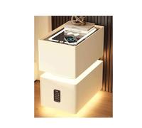 Moderna mesita de noche de madera maciza con estadística de carga, bloqueo de contraseña, luz LED, mini armario premontado para dormitorio Sto y Nizat