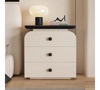 Moderna mesita de noche de madera, mesita de noche de gran capacidad para dormitorio y sala de estar, mesa auxiliar de almacenamiento, diseño elegante y elegante, 50 x 40 x 50 cm, ideal para artículos