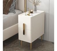 Moderna mesita de noche estrecha de 25 a 40 cm de ancho, elegante cómoda para dormitorio, mueble pequeño para dormitorio, acabado blanco, tamaño compacto, 30 x 40 x 50 cm