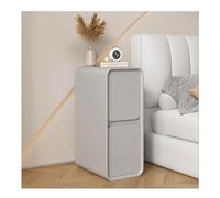 Moderna mesita de noche extra estrecha con 2 cajones, madera maciza, diseño delgado, ideal para dormitorio, sala de estar, dormitorio, mesa de sofá, muebles minimalistas